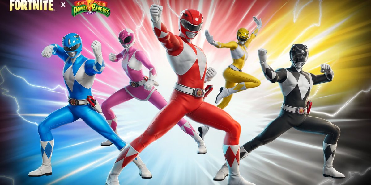 RosieYeeyeegirl's tweet photo. As an Epic Games dev, I’m hyped to unveil the new Power Rangers skins in Fortnite! Suit up and fight for victory rangers style! Save the world and get a victory in style. https://t.co/LQ9TWIqas8