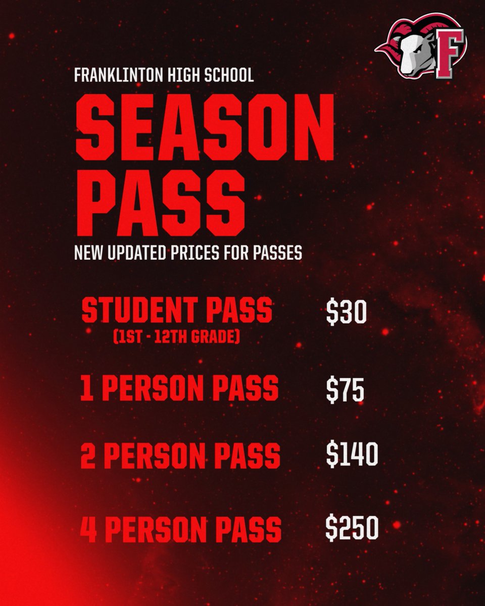 Season Passes will be on sale at all home games starting on Monday August 11th at the home Soccer and home Volleyball games. Come out and get your passes and come to all home events worry free!!!