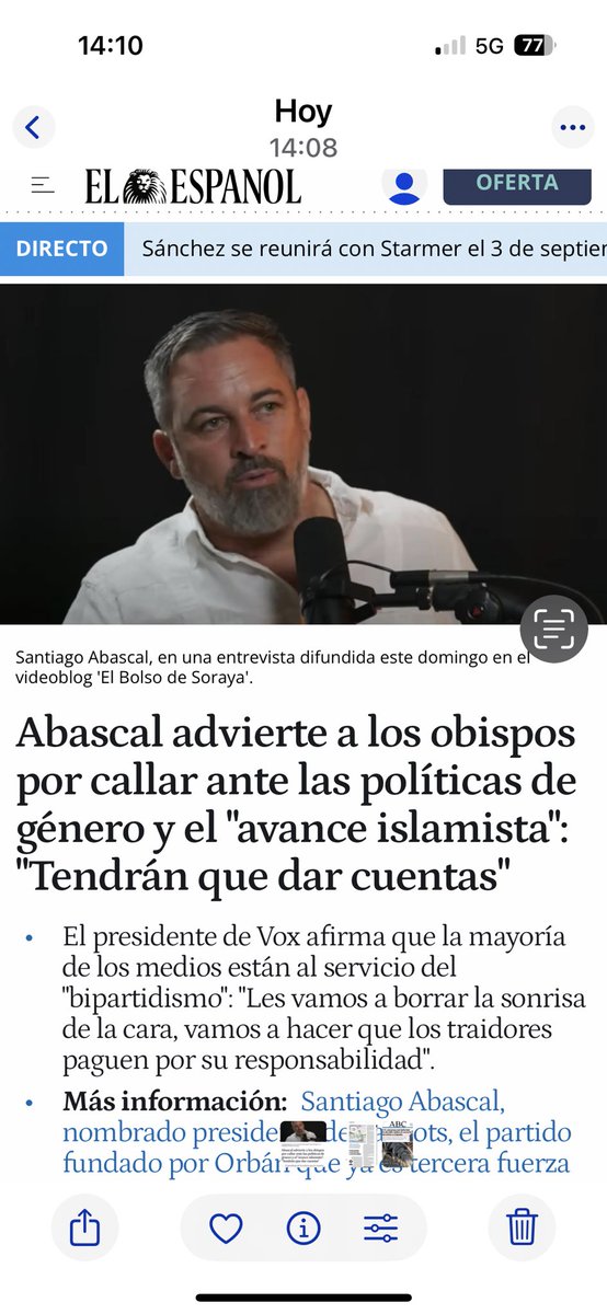 Rafael Hernando (@rafa_hernando) on Twitter photo Antes de atacar a la Iglesia católica y llamar traidores a los Obispos españoles, <a href="/Santi_ABASCAL/">Santiago Abascal 🇪🇸</a> debería leer algo sobre la doctrina social de la Iglesia, empezando por la Rerum Novarum
Aunque supongo que eso es demasiado esfuerzo para él y su guerra de religiones Antes de atacar a la Iglesia católica y llamar traidores a los Obispos españoles, <a href="/Santi_ABASCAL/">Santiago Abascal 🇪🇸</a> debería leer algo sobre la doctrina social de la Iglesia, empezando por la Rerum Novarum
Aunque supongo que eso es demasiado esfuerzo para él y su guerra de religiones