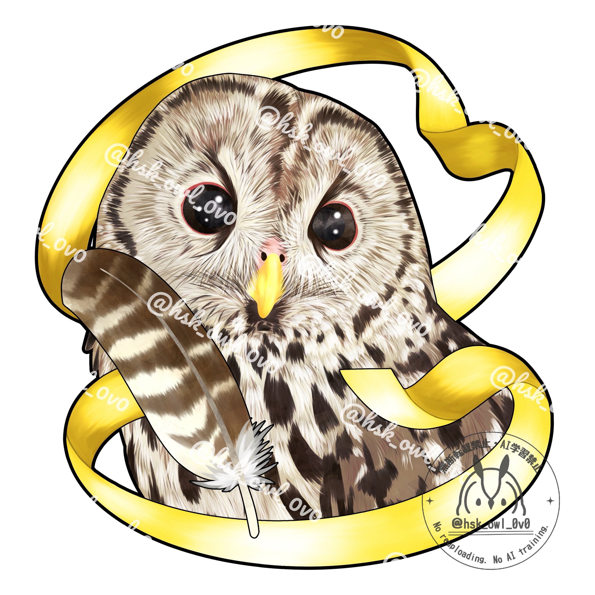 原画　　フクロウ３兄弟 ARクラフト ： フクロウ owl - ケン・コンフィアンス（有限会社