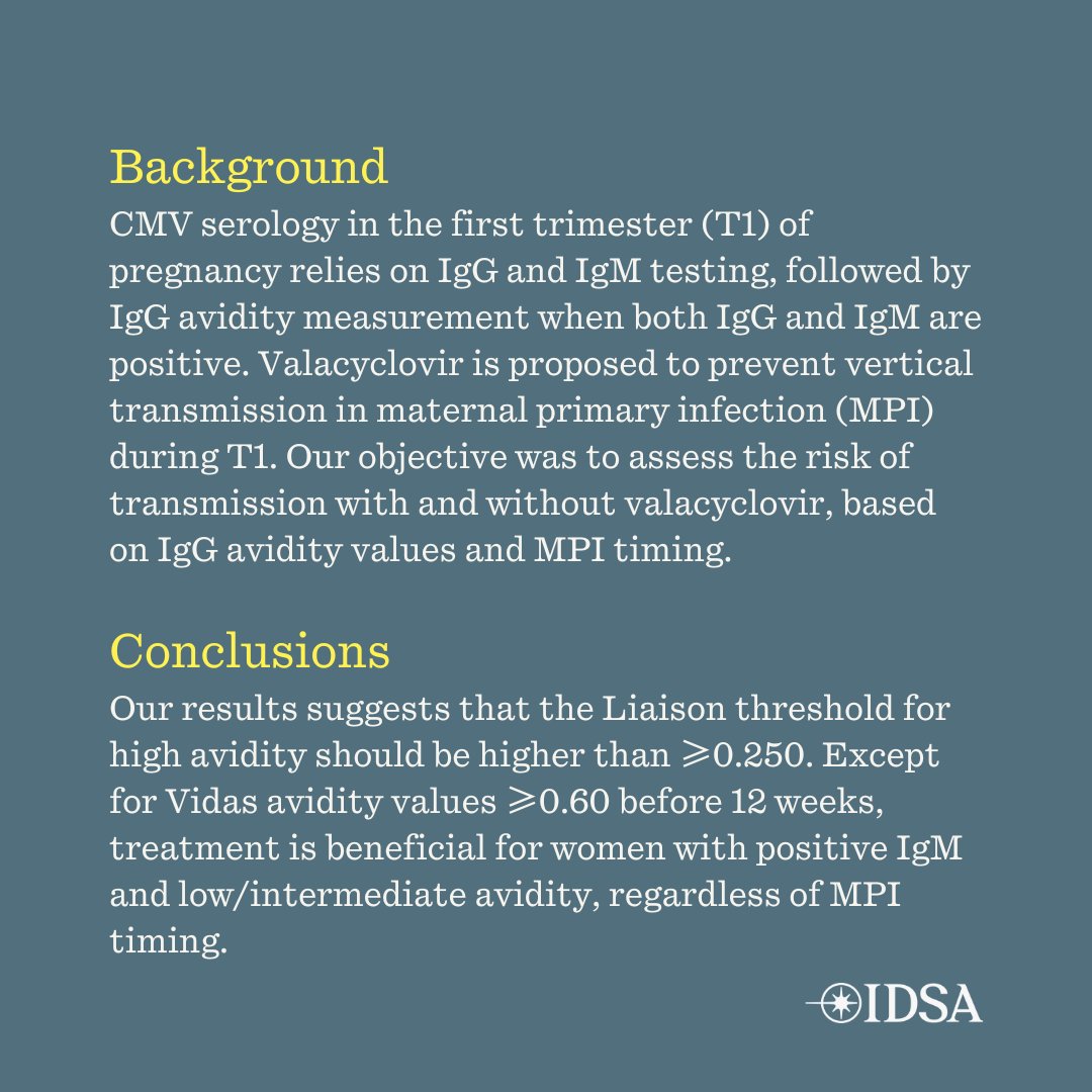 Cytomegalovirus vertical transmission rate according to IgG avidity value and valacyclovir treatment of maternal primary infection in the first trimester of pregnancy

✅ Just Accepted
🔗 bit.ly/3J5jpic