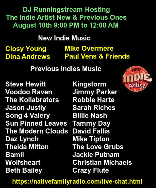 Native Family Radio (@native_radio) on Twitter photo nativefamilyradio.com/live-chat.html Please Join us tonight at 9PM EST. <a href="/overmere/">Mick Overmere</a> <a href="/guitarsnglitter/">Dina Andrews</a> <a href="/TheKollaborator/">The Kollaborators</a> <a href="/JasonJustly/">Jason Justly</a> <a href="/Songs4Valery/">Songs 4 Valery</a> <a href="/SunPinnedLeaves/">Christopher Brown ('Sun-Pinned Leaves')</a> <a href="/TheModernClouds/">The Modern Clouds</a> <a href="/DazLynchMusic/">Daz Lynch (Music)</a> <a href="/bigcityindians/">Wolfsheart</a> <a href="/robbie_harte/">Robbie Harte</a> <a href="/sarahrichessong/">Sarah Riches Music</a> <a href="/BNashOfficial/">Billie Nash</a> <a href="/JackiePutnam_/">Jackie Putnam</a> <a href="/CrazyFluteMusic/">Flute Holland</a> nativefamilyradio.com/live-chat.html Please Join us tonight at 9PM EST. <a href="/overmere/">Mick Overmere</a> <a href="/guitarsnglitter/">Dina Andrews</a> <a href="/TheKollaborator/">The Kollaborators</a> <a href="/JasonJustly/">Jason Justly</a> <a href="/Songs4Valery/">Songs 4 Valery</a> <a href="/SunPinnedLeaves/">Christopher Brown ('Sun-Pinned Leaves')</a> <a href="/TheModernClouds/">The Modern Clouds</a> <a href="/DazLynchMusic/">Daz Lynch (Music)</a> <a href="/bigcityindians/">Wolfsheart</a> <a href="/robbie_harte/">Robbie Harte</a> <a href="/sarahrichessong/">Sarah Riches Music</a> <a href="/BNashOfficial/">Billie Nash</a> <a href="/JackiePutnam_/">Jackie Putnam</a> <a href="/CrazyFluteMusic/">Flute Holland</a>
