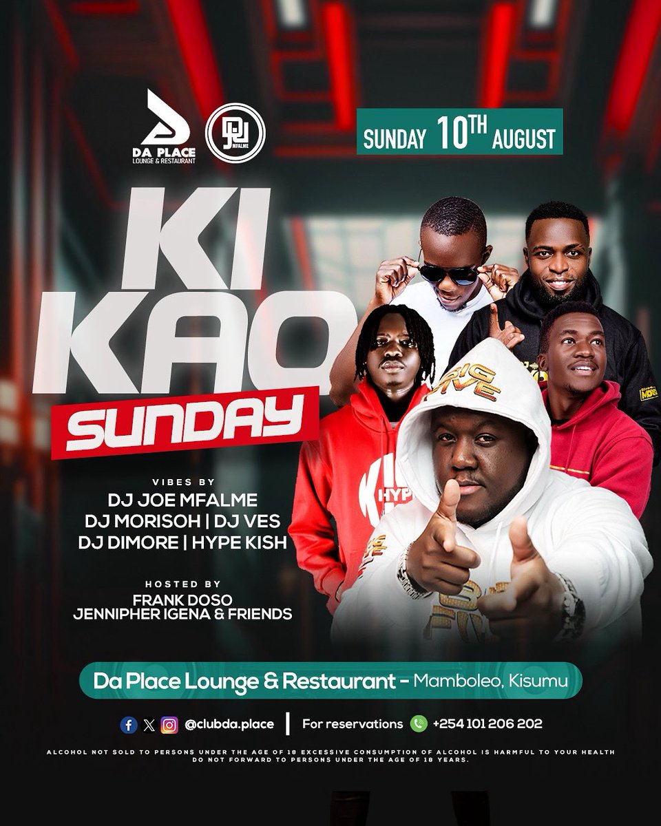 Tonight | Mr. Sherehe @clubda.place Kisumu #KikaoSunday | A #JoeMfalmeLive Connecting people through music Experience •