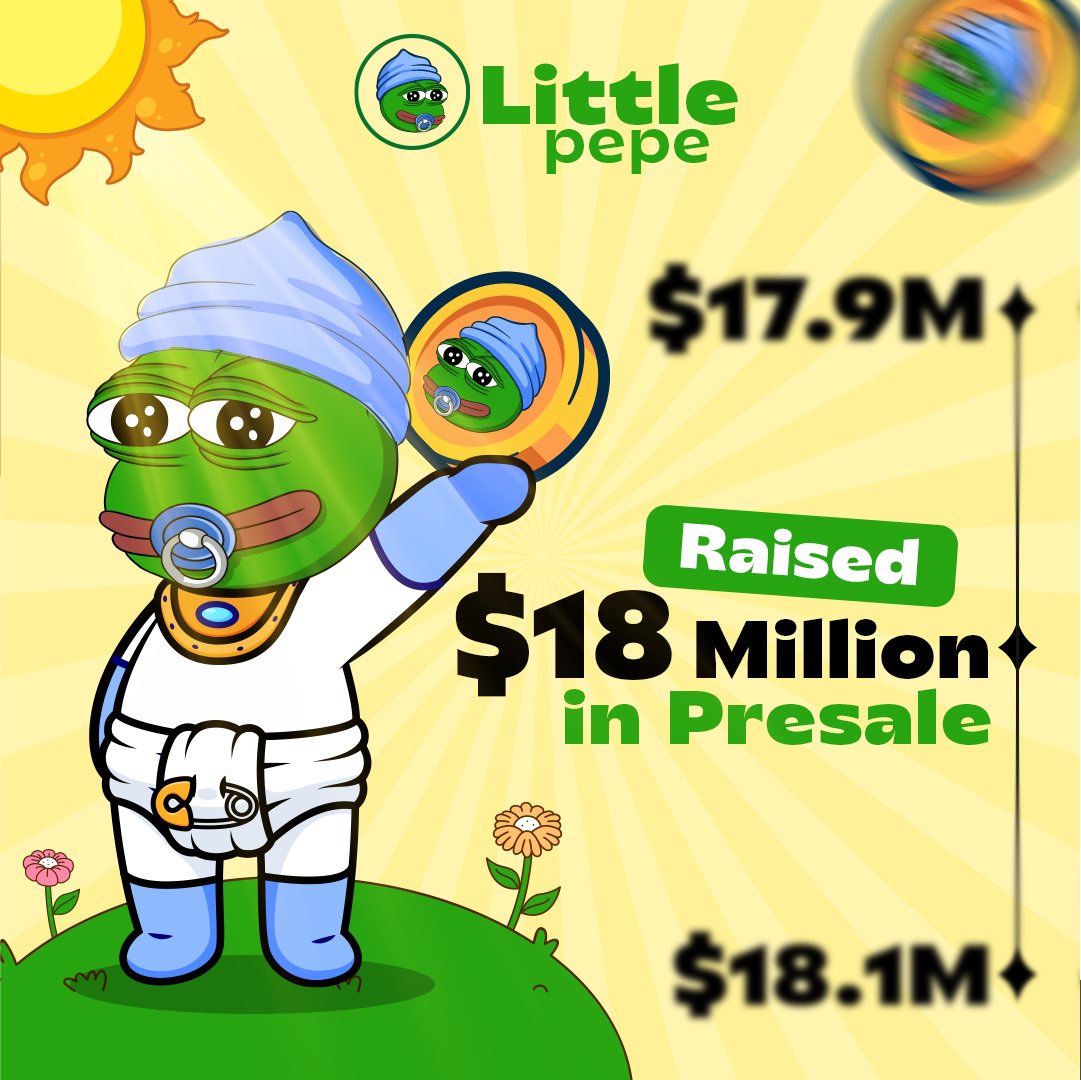 littlepepetoken's tweet image. 🚨 Milestone Achieved! 🚨
Little Pepe Presale crosses $18 Million! 💥💚
Huge thanks to our amazing community for the love and support! 🙌
🔥 Be part of the meme revolution.
👉 Join the $LILPEPE Presale now: littlepepe.com