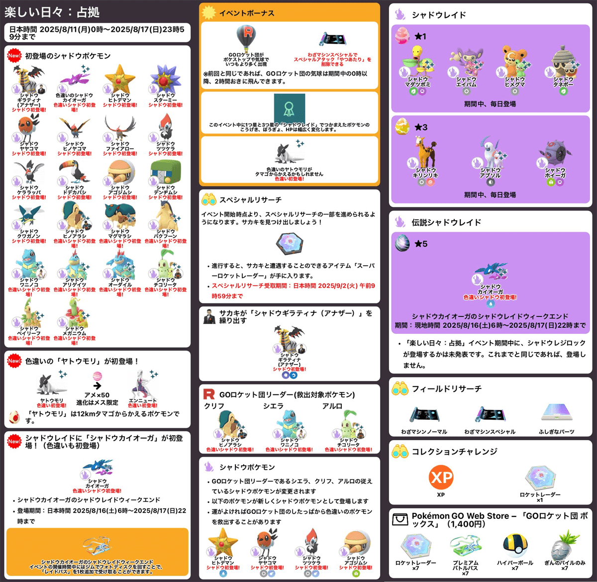 ãã±ã¢ã³GOæ»ç¥æ
å ±ïŒ ãã±ãã (@pokemapi) on Twitter photo 楜ããæ¥ã
ïŒå æ
ð
2025/8/11(æ)0æïœ8/17(æ¥)23æ59åãŸã§
ð¿ã·ã£ããŠã®ã©ãã£ã
ð¿è²éãã®ã·ã£ããŠã«ã€ãªãŒã¬
ð¿è²éãã®ã€ããŠã¢ãª
ð¿ã¯ãªãïŒããã¢ã©ã·ãã·ãšã©ïŒã¯ããã³ãã¢ã«ãïŒãã³ãªãŒã¿
âïžãã€ãããåé€å¯
ð¿æ3ãæ1ã·ã£ããŠå€æŽ
ãªã©
âŒpokemongo-get.com/board/8435/
#ãã±ã¢ã³GO 楜ããæ¥ã
ïŒå æ
ð
2025/8/11(æ)0æïœ8/17(æ¥)23æ59åãŸã§
ð¿ã·ã£ããŠã®ã©ãã£ã
ð¿è²éãã®ã·ã£ããŠã«ã€ãªãŒã¬
ð¿è²éãã®ã€ããŠã¢ãª
ð¿ã¯ãªãïŒããã¢ã©ã·ãã·ãšã©ïŒã¯ããã³ãã¢ã«ãïŒãã³ãªãŒã¿
âïžãã€ãããåé€å¯
ð¿æ3ãæ1ã·ã£ããŠå€æŽ
ãªã©
âŒpokemongo-get.com/board/8435/
#ãã±ã¢ã³GO