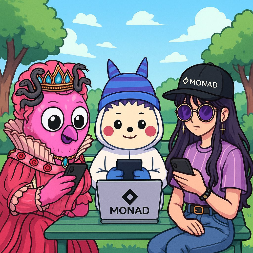 Jessica7NFT💹🧲 (@jessica7nft) on Twitter photo ☀️ In the sunny heart of the Monad legends take a break but never stop building💻
🧢 <a href="/elf_dpfvm/">elf 💜 ⌘|n/acc|「 🖐️ ✦ 🇰🇷」|🆃</a> MONAD cap on, eyes fixed on the chain
🎭 <a href="/bakbar8519/">bakbar hippo 🦛</a> coding calm, crafting what’s next
<a href="/monad/">Monad ⨀</a> is a lightning fast Layer 1 blockchain✨
built for scale, speed & serious builders ☀️ In the sunny heart of the Monad legends take a break but never stop building💻
🧢 <a href="/elf_dpfvm/">elf 💜 ⌘|n/acc|「 🖐️ ✦ 🇰🇷」|🆃</a> MONAD cap on, eyes fixed on the chain
🎭 <a href="/bakbar8519/">bakbar hippo 🦛</a> coding calm, crafting what’s next
<a href="/monad/">Monad ⨀</a> is a lightning fast Layer 1 blockchain✨
built for scale, speed & serious builders