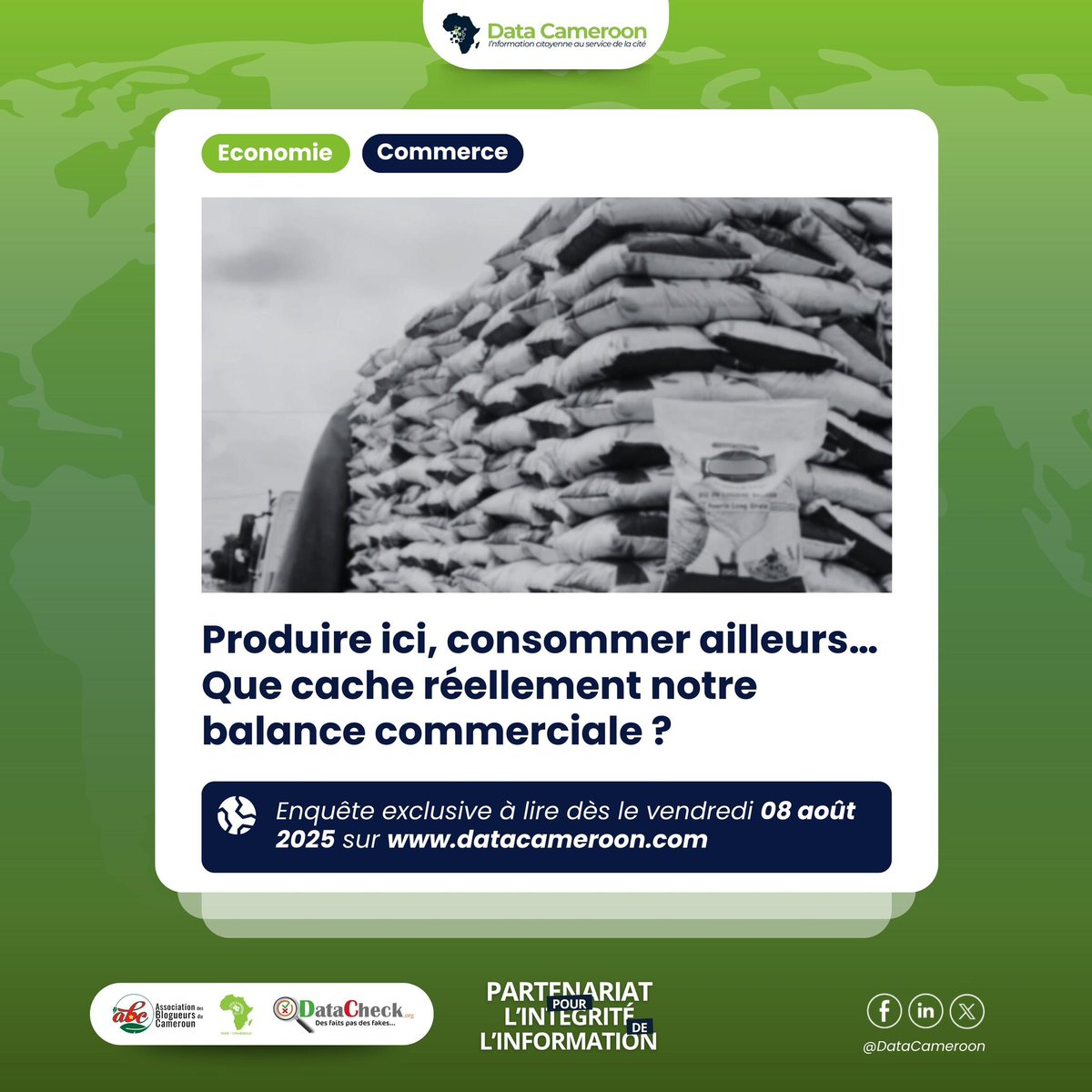hamedhousseni's tweet photo. L’enquête de @datacameroon invite à un débat urgent sur les stratégies à adopter pour réduire notre dépendance aux importations. Découvrez l’analyse complète ici 👇🏾
https://t.co/YytVuRGDPj
@BloggersCM
@DatacheckOrg
@AdisiCameroun
#PPII #ImportExport #ABC2 #DataCameroon #Posé https://t.co/HrqKYUV0tr