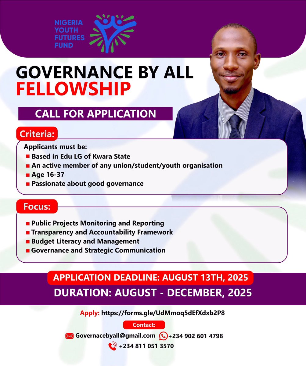 Ortman360's tweet photo. Over a period of five months, the initiative will deliver a mix of virtual and physical training sessions to 30 youth and union leaders, equipping them with practical skills in participatory governance, budget literacy, resource tracking, and community advocacy. Apply 👇🏻👇🏻👇🏻 https://t.co/CwbRVAsj5F