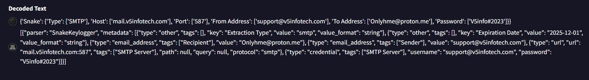 skocherhan's tweet image. a7f94c1c466bd19f01ca9c354be773d6
Onlyhme@proton[.]me
support@v5infotech[.]com
mail[.]v5infotech[.]com
#SnakeKeylogger
