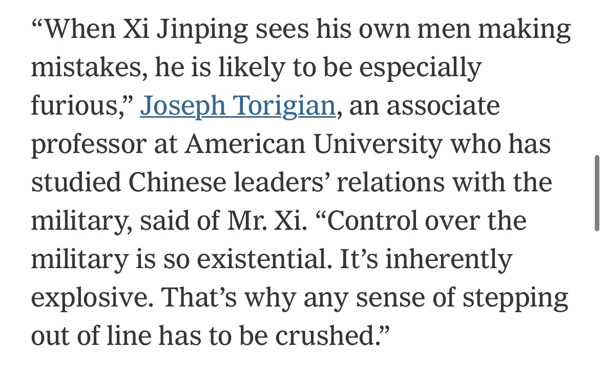 Joseph Torigian (@josephtorigian) on Twitter photo Shared some thoughts for this new <a href="/ChuBailiang/">Chris Buckley 儲百亮</a> <a href="/nytimes/">The New York Times</a> article: "Xi Looks to Tighten Grip After Scandals Shake China’s Military Elite"
nytimes.com/2025/08/10/wor… Shared some thoughts for this new <a href="/ChuBailiang/">Chris Buckley 儲百亮</a> <a href="/nytimes/">The New York Times</a> article: "Xi Looks to Tighten Grip After Scandals Shake China’s Military Elite"
nytimes.com/2025/08/10/wor…