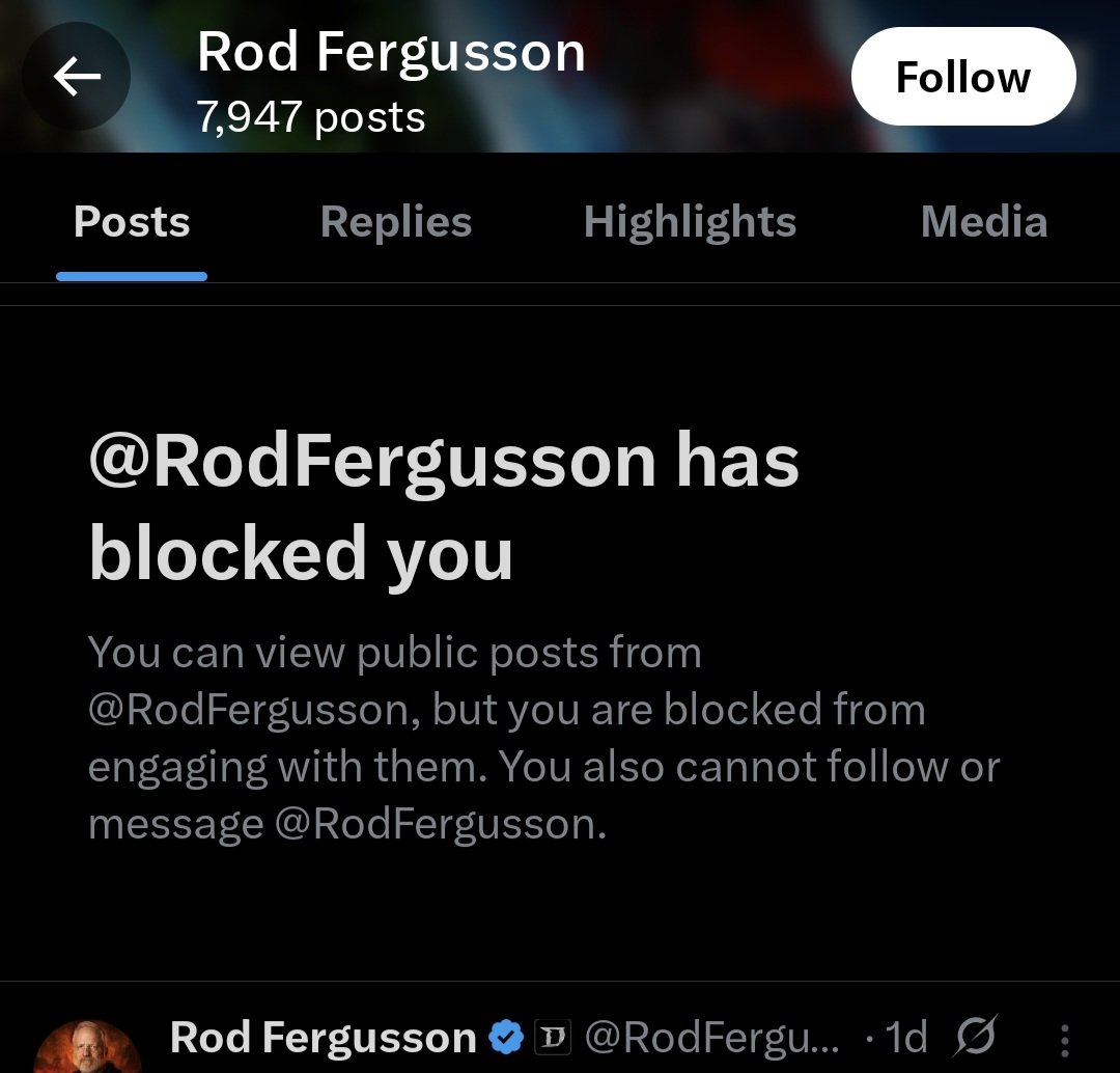 Hahaha, after Adam Fletcher blocked me a long time ago, Rod Fergusson has now followed suit. I think it's funny when you hold up a mirror to them and they see this as the only way out 😂

#blizzard #anothronebitesthedust #DiabloIV