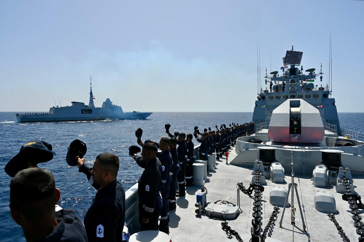 indiannavy's tweet photo. #IndianNavy’s latest stealth frigate #INSTamal concluded her port call at #Casablanca, Morocco on #09Aug 25 while on her return passage from Russia to India.
On departure from Casablanca, the ship participated in a #PASSEX with the #RoyalMoroccanNavy Ship Mohammed VI.
The port call by #INSTamal provided opportunities to enhance #interoperability between the two navies.
🇮🇳-🇲🇦#BridgesofFriendship
https://t.co/PuZcF23XwW
@indembrabat @MoroccanArmed