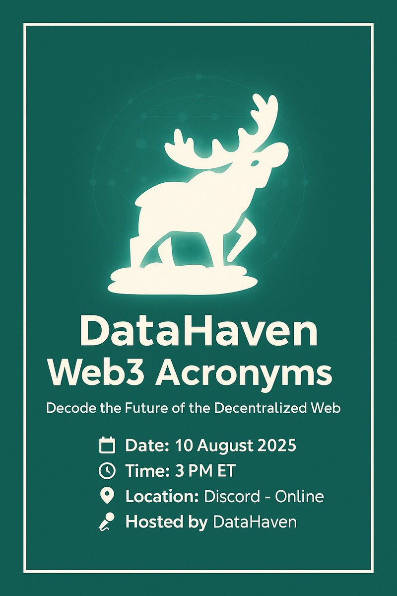 Web3 is more than buzzwords it's a revolution.  

Join us <a href="/DataHaven_xyz/">DataHaven 🫎</a> Web3 Acronyms to get fluent in the acronyms shaping the decentralized future.  

Join now! 👇🏻

✅Discord:discord.gg/datahaven
✅ Follow: <a href="/DataHaven_xyz/">DataHaven 🫎</a>
✅ Follow the 🇳🇬 fan page: <a href="/DataHavenNG/">DataHavenNG 🫎</a>
