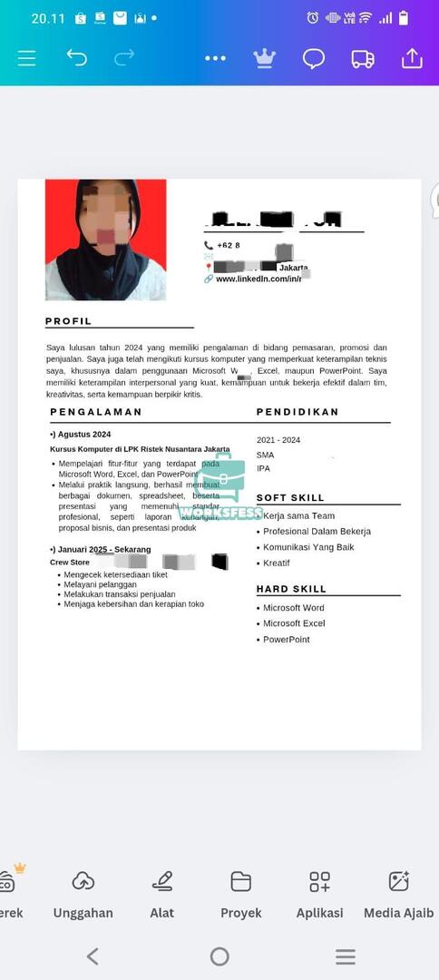 worksfess's tweet image. Work! Aku mahasiswi aktif di ut, menurut kalian mending cantumin di cv atau ngga kalo aku masih mahasiswi karena aku mau kuliah sambil kerja. Kira kira juga cv ku kurangnya dimana ya?? terima kasih buat yg sudah bantu jawab☝🏻