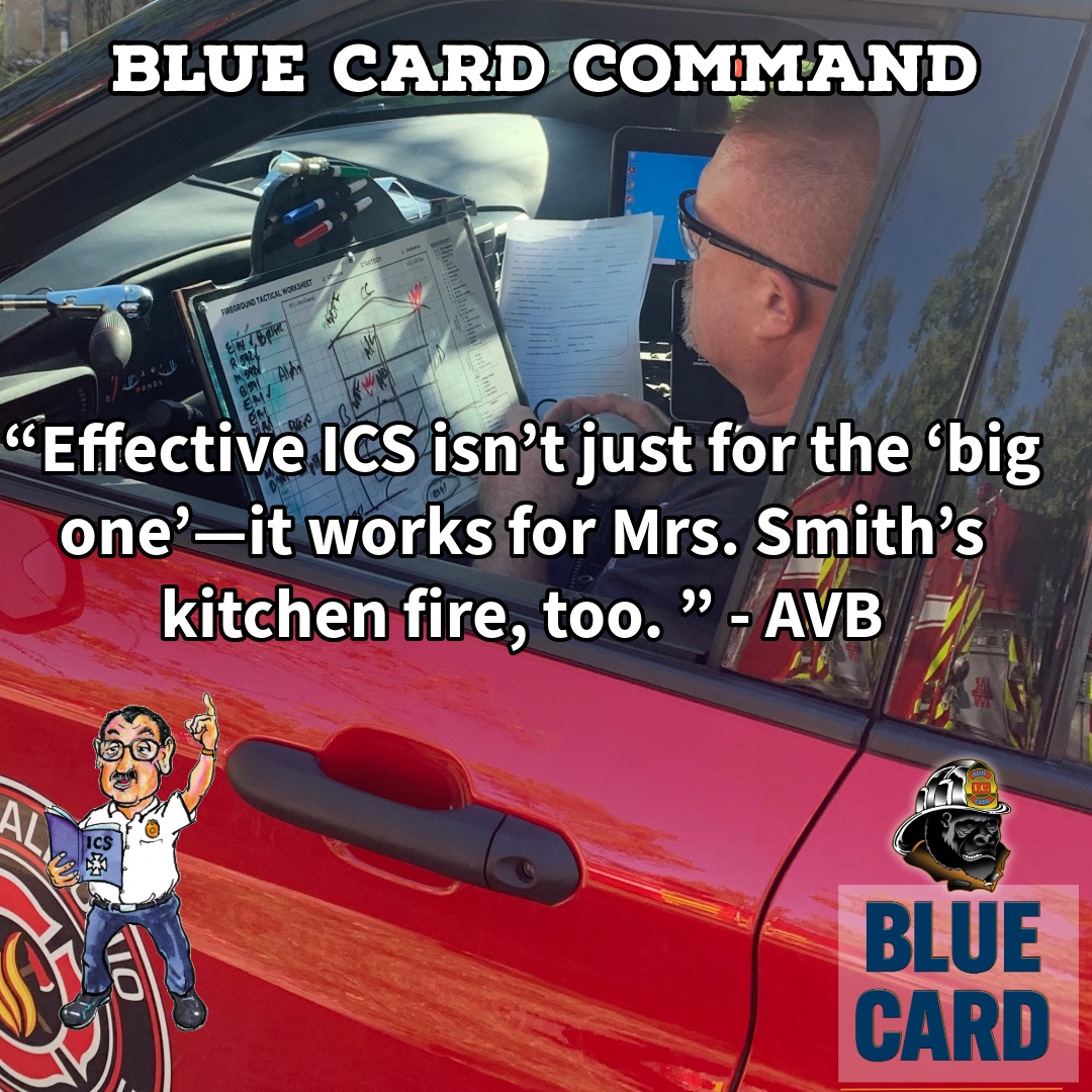 BlueCardHZ's tweet image. Timeless Tactical Truth from Alan Brunacini:
Effective ICS isn’t just for the “big one”—it works for Mrs. Smith’s kitchen fire, too. Every call deserves disciplined, consistent command. 🚒
#BlueCardCommand #FiregroundLeadership #AVB #IncidentCommand #FireService