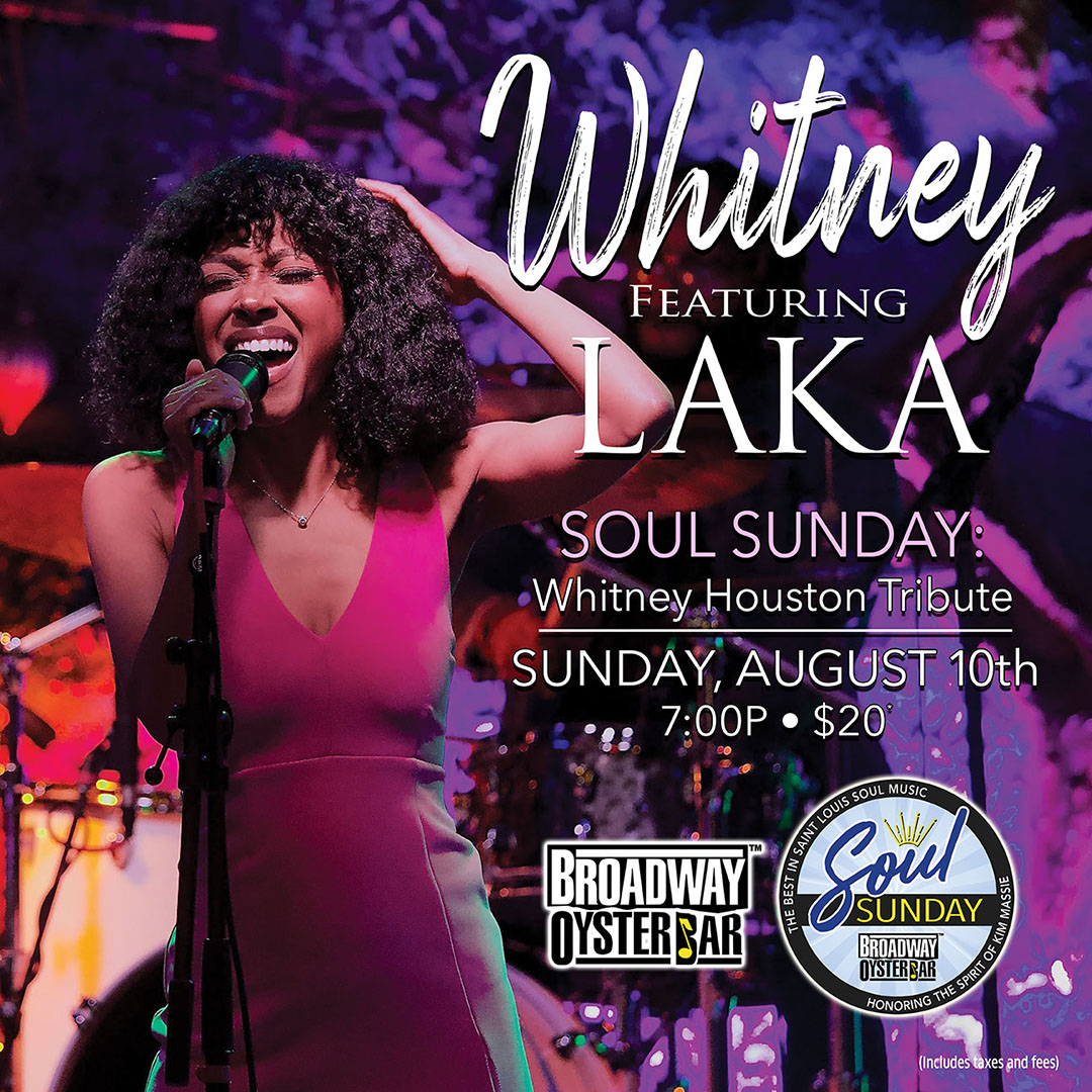 Broadway Oyster Bar (@oysterbarstl) on Twitter photo Today at The BOB!
2 - 5pm, the one and only <a href="/SeanAllenCanan/">Sean Canan - Rock & Roll M.D.</a> joins shining-star Ethan Jones for a FREE SHOW!
Tonight, @Lakasoul is back for a very special SOUL SUNDAY birthday salute to Whitney Houston!
7pm, $20 COVER (Includes taxes/fees)
🍻 Check out our BEER GARDEN!
#StLouis Today at The BOB!
2 - 5pm, the one and only <a href="/SeanAllenCanan/">Sean Canan - Rock & Roll M.D.</a> joins shining-star Ethan Jones for a FREE SHOW!
Tonight, @Lakasoul is back for a very special SOUL SUNDAY birthday salute to Whitney Houston!
7pm, $20 COVER (Includes taxes/fees)
🍻 Check out our BEER GARDEN!
#StLouis