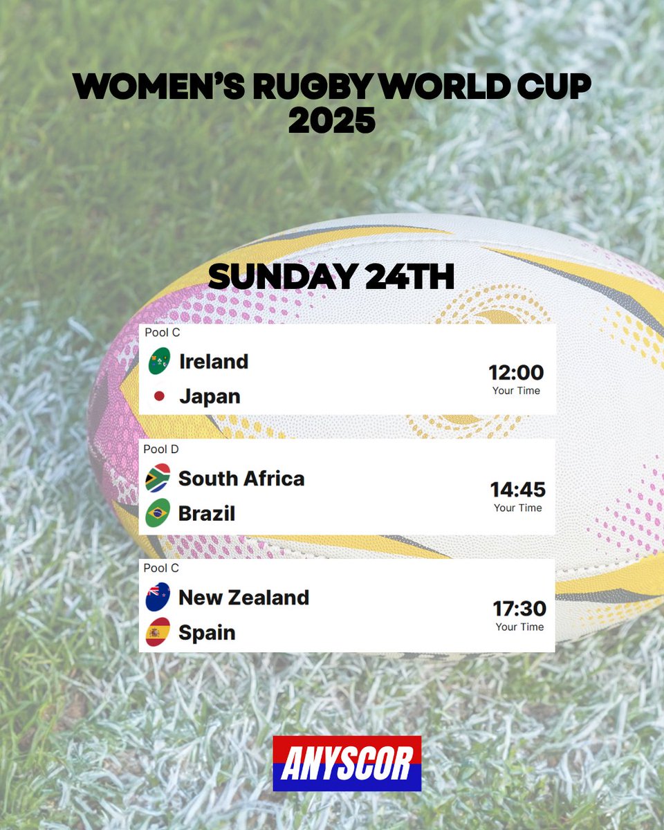 This weekend marks the beginning of the Women's Rugby World Cup 2025! Here's the fixtures for the next few days🤩
#rwc2025 #womensrugby #IrishRugby