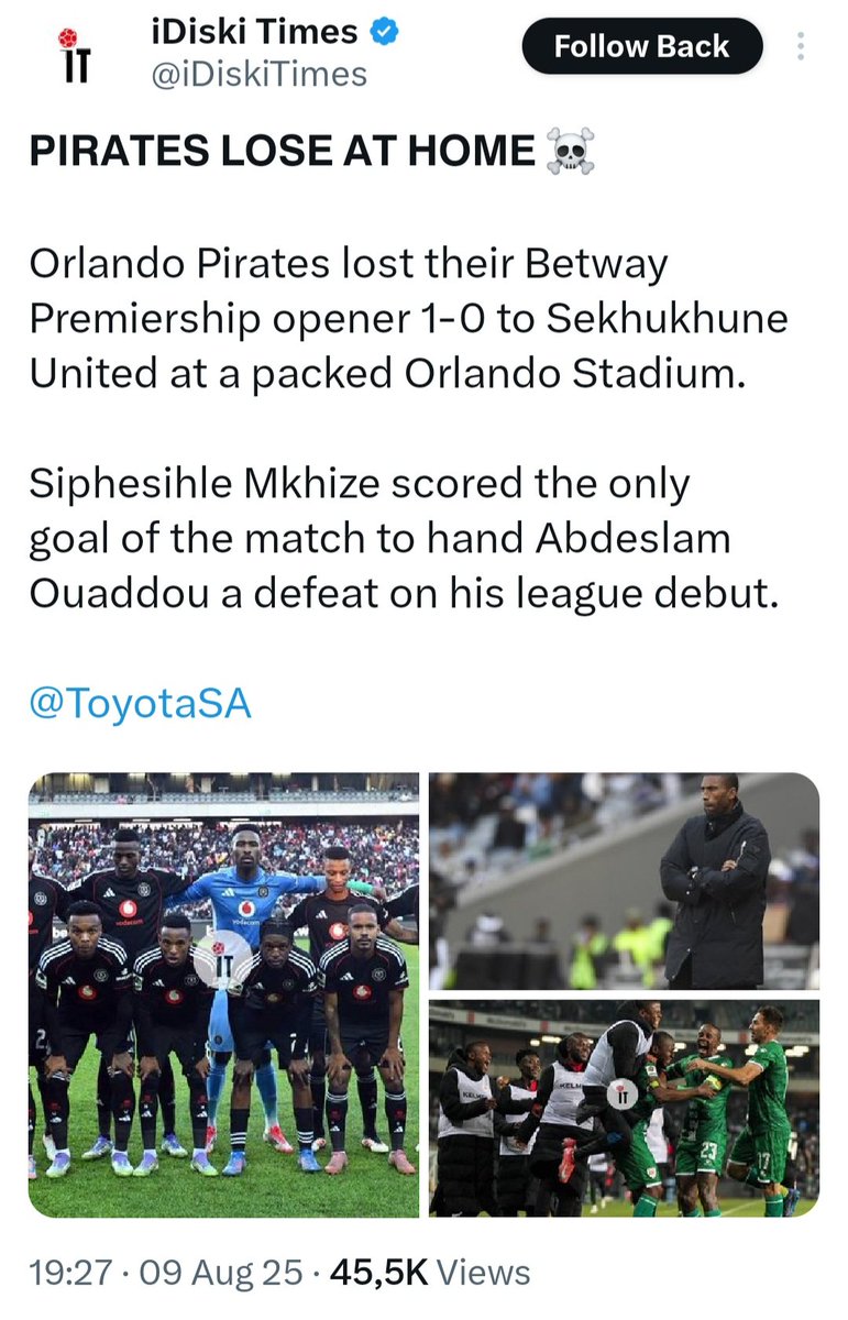 <a href="/LubhaZa/">Lubha_za</a> But there must be a balance.  These kind of headlines suggest that it was Pirates' fault that Sekhukhune beat them. ...Here's another one just after full-time..