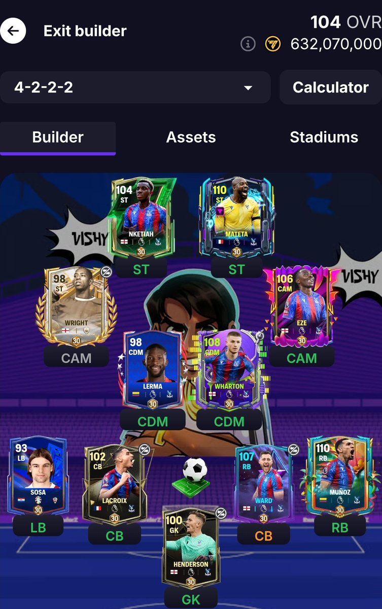 Squadbuilderx's tweet image. ACTUALIZADO ‼️
Best possible #CrystalPalace squad builder in FC Mobile 🎮. 
#Sosa. #Wright. #Ward 
#CommunityShield2025
@tutiofifa @99rkreddy @isydrox
@FirstHalfYT @Jacobek08  @FC_14_STAR @khoonigamingg @_thetonyg_
RT APPRECIATED🤝🏻