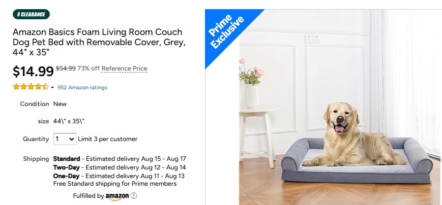 D26585421D's tweet image. PET BED DEAL! 🐶
Woot has the Amazon Basics Foam Living Room Couch Dog Pet Bed with Removable Cover, Grey, 44" x 35" on sale for just $14.99!
Score free shipping with Prime. Give your furry friend a comfy new spot to relax!
mavely.app.link/e/0knZZVzEIVb
#WootDeals #AmazonBasics…