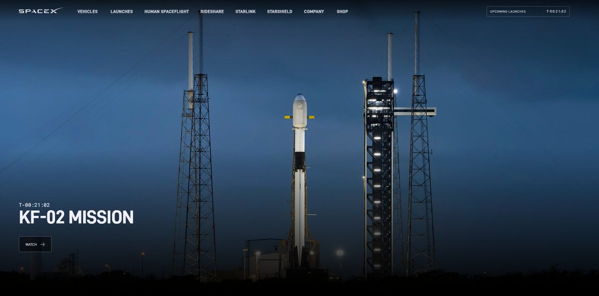 dlxinorbit's tweet image. Le 2e lancement de 24 satellites Kuiper d'Amazon par SpaceX est prévu le 10 août à 12h57 GMT, depuis le pas de tir SLC-40 de Cap Canaveral.
1er étage : B1091.1
Barge : ASOG

#SpaceX #Kuiper #KF02