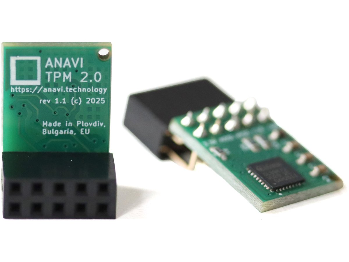 AnaviTechnology's tweet image. 🔓 ANAVI TPM 2.0 is officially certified as open source hardware by @oshwassociation 
🌍 World’s first TPM add-on board for #RaspberryPi with this certification
🛠️ Designed with #opensource tools
🇧🇬 Made in Plovdiv, Bulgaria, EU
🚀 Soon on @crowd_supply 
crowdsupply.com/anavi-technolo…