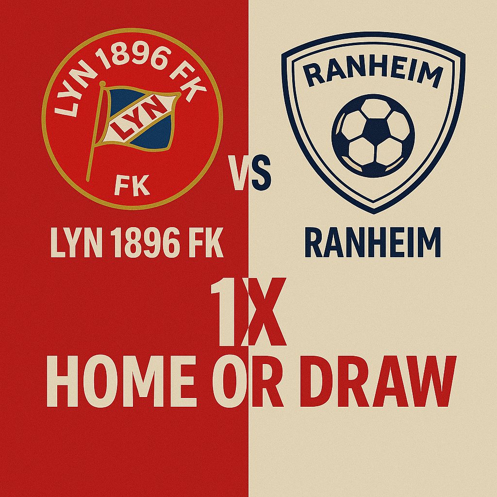 hogium's tweet photo. ⚽🥇TODAY'S PREDICTIONS🏆⚽

🔥 Lyn 1896 FK 🆚 Ranheim
✅ Pick: 1X – Home or Draw
🎯 Smart, strategic betting keeps the streak alive! 💪⚽

Join the winning team – it’s not luck, it’s precision. 💰

#WinningTips #SmartBets #PredictionKing #SportsBetting #GameOn https://t.co/wqqfyrPN79