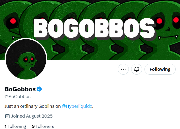 Early alpha &gt; 9 followers

Another Freemint on <a href="/HyperliquidX/">Hyperliquid</a>
 
Got 100 gtd spots ready and will give some 

Follow <a href="/BoGobbos/">BoGobbos</a> 
Like and retweet 
Drop your wallets

Will raffle soon