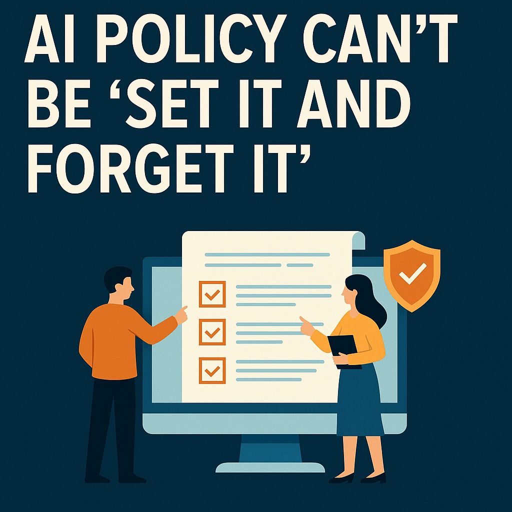 EdTechXperts's tweet image. AI policy isn’t “set it and forget it.”

If your campus hasn’t updated your AI guidance this year, you’re already behind.

It should evolve with the tech.

#EdTechXperts #AIinEducation #HigherEd #AcademicPolicy