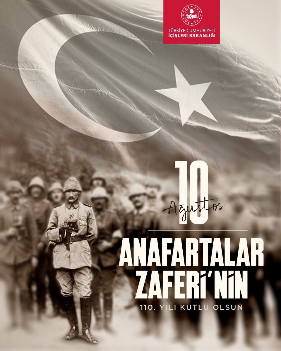 Anafartalar Zaferi’nin 110'uncu yıl dönümünde, başta Gazi Mustafa Kemal Atatürk olmak üzere, vatan uğruna fedai can eyleyen aziz şehitlerimizi rahmet ve minnetle anıyorum. 

Çanakkale Geçilmez🇹🇷