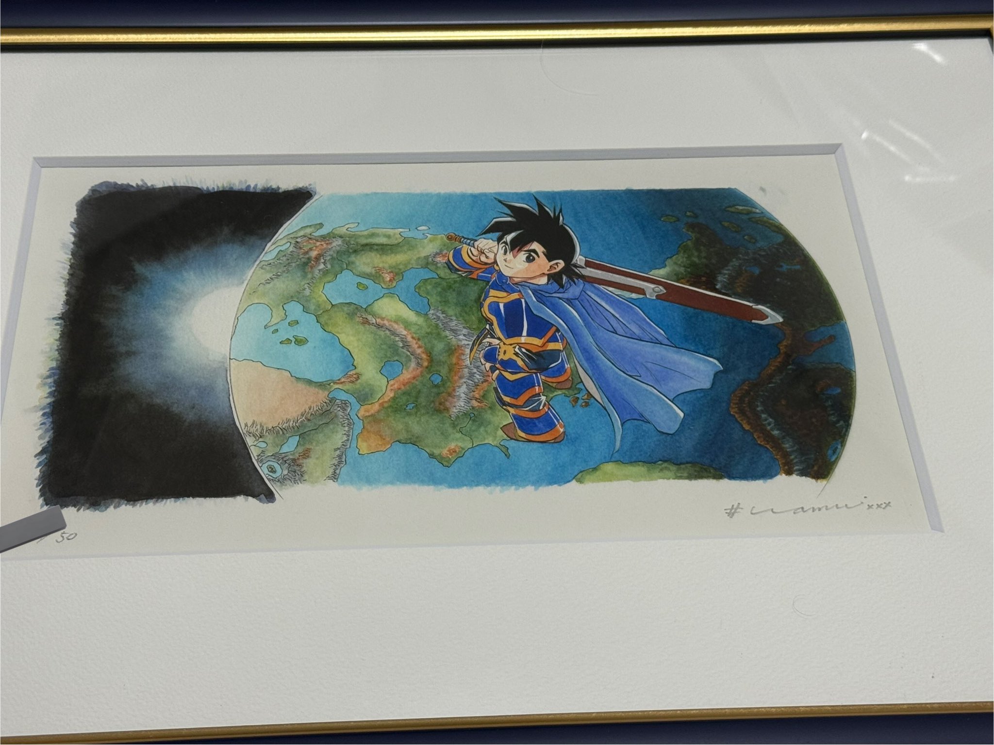 藤原カムイ先生直筆イラストサイン色紙 YG創刊6周年 ロトの紋章紋章を継ぐ者達へ 104281-58-