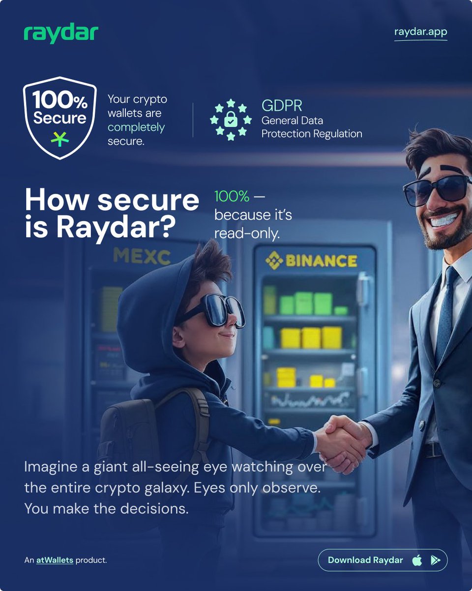 raydarapps's tweet photo. π‘ GDPR compliant, secure API access.
Protect your crypto investments. #raydar #raydarapp #cryptotracking https://t.co/O9swKmNpvO