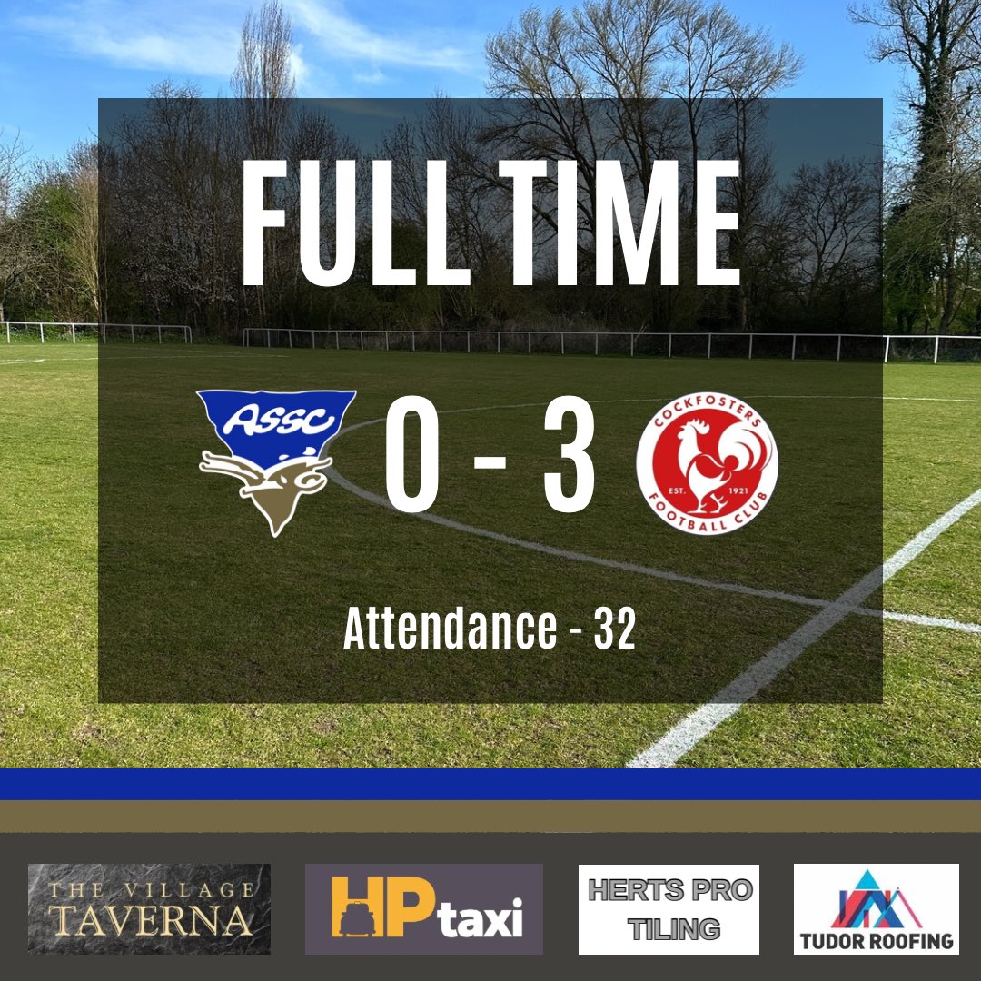 RESULT

A tough opening day result for the boys as we lose 3-0 to a well drilled Cockfosters side. 

All square at half time after several opportunities weren’t taken by us, before a determined and clinical second half performance from the away side ended all hopes of an opening