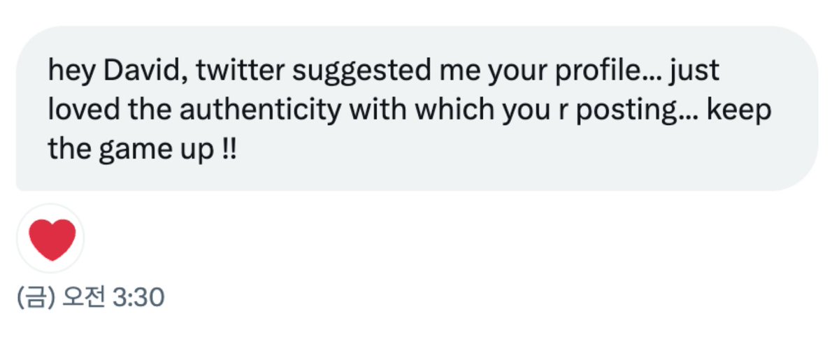 Mind blown 🤯🤯

Someone DM'd me and told me my writing has "authenticity."

I'll definitely remember today forever.

I should keep building in public! 
 
#buildinpublic