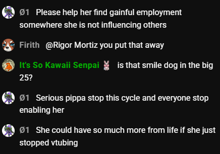 It's really easy to tell when someone is new to Pippa when they concern post like this without knowing/considering how much vtubing has done to improve Pippa's life. 

I like Pippa streams and she is free to stop whenever she feels like it.