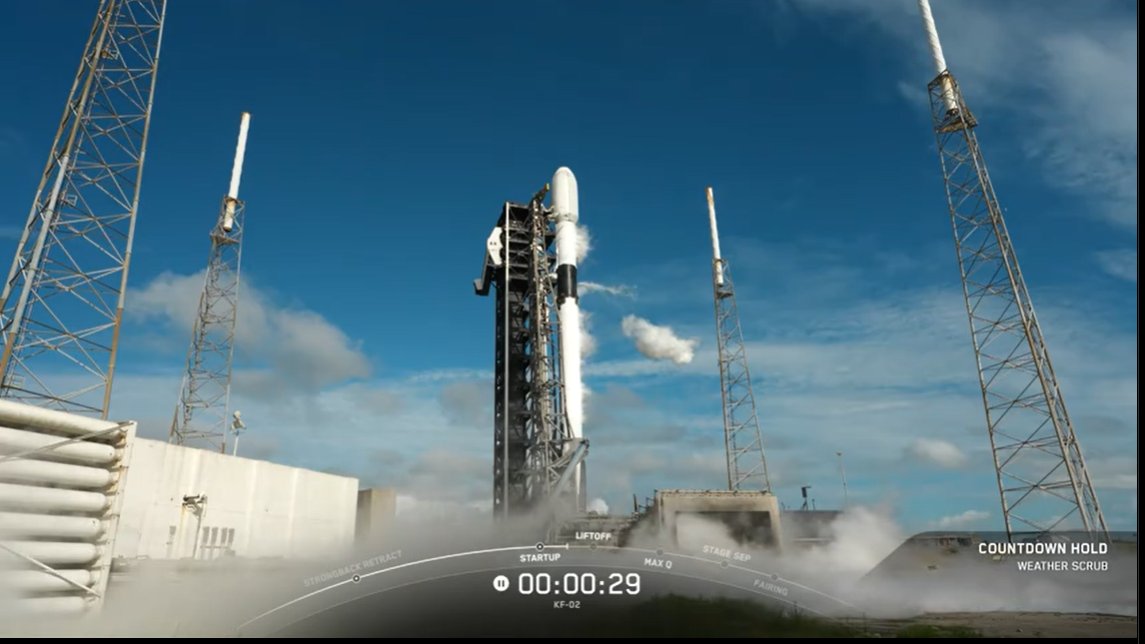 SpaceX 🚀Project Kuiper   KF-02
Countdown Hold 
Weather Scrub