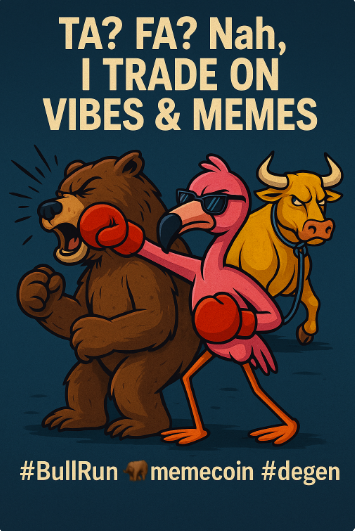 TA? FA? Nah, I trade on vibes &amp; memes 🐂🥊🐻 #BullRun #memecoin #degen