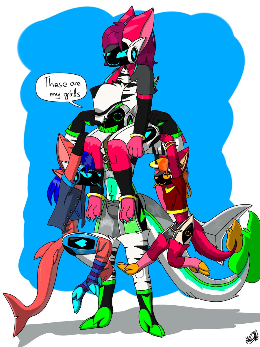 A lucky father is when he has a family with just girls, muahaha
(because of the gifts) 
happy father's day 🎉
#furry #furryart #protogen #fathersday #digitalart #art