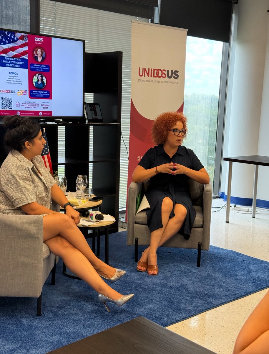 On Thursday, I joined my colleague Rep.  Eskamani at the legislative debriefing hosted by UnidosUS and Familia en Acción. So proud of my former student Arianny Eduardo and  Soraya Márquez for organizing this event. Thank you to all the attendees for engaging in this conversation.