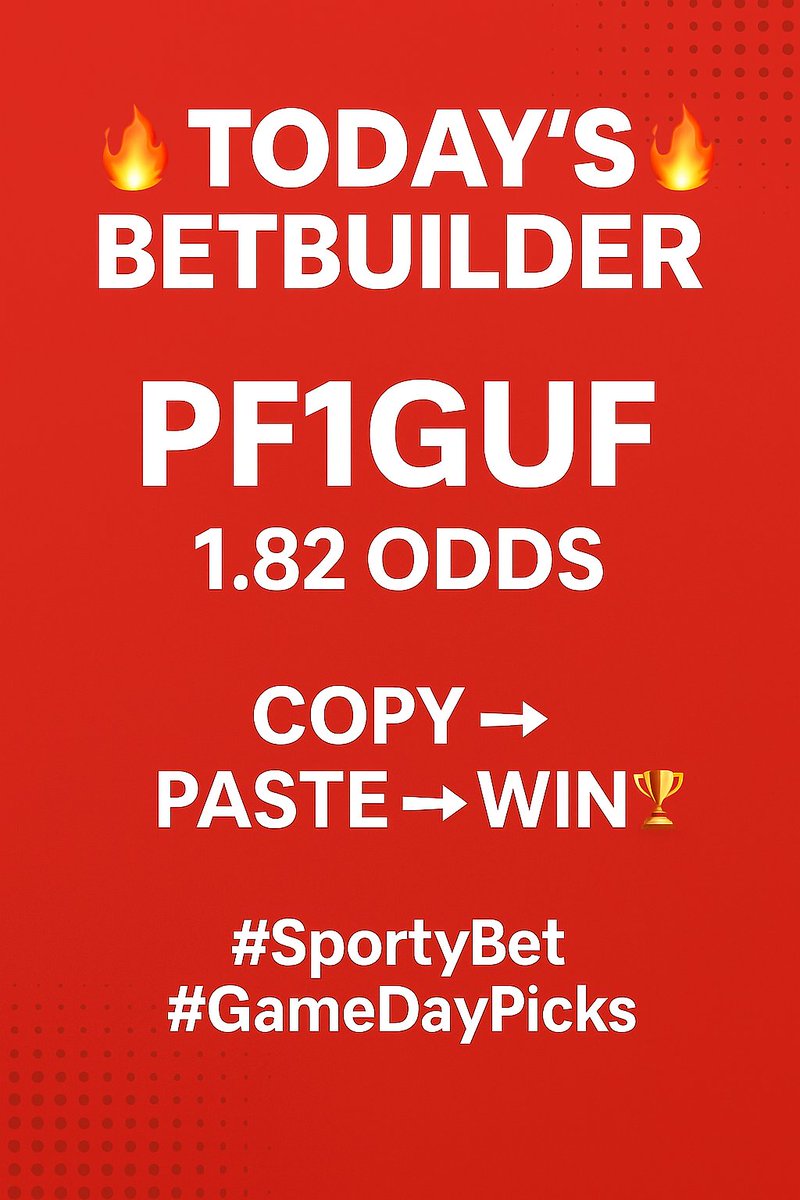 hogium's tweet photo. 🔥 BETBUILDER 🔥
Code: PF1GUF | 💰 Odds: 1.82
📋 Copy ➡️ Paste ➡️ Win 🏆
We’ve done the research so you don’t have to — this pick is backed by solid stats, form analysis, and winning strategy. Let’s keep the streak alive! ⚽💪
Stats ✅ Form ✅ Strategy ✅
Let’s cash in today! ⚽ https://t.co/rHKQCJ9iUb
