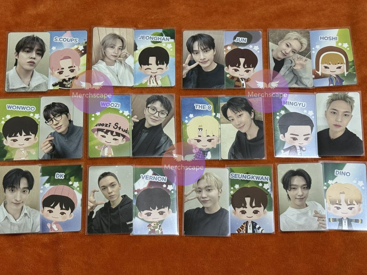 #merchscapebentables ~ wts lfb ph onhand

🪽svt 10th anniv b-day party stamp rally w/ puzzle svt pc set
💰₱250 ea + sf

ratio: a+b / b and c can tingi
a: sc jh hs ww mg 
b: jn wz sk vn dn
c: t8 dk

☆ x sensi
☆ payo once oc is sent
☆ dm to claim

♧ gcash | maya ~ direct j&amp;t