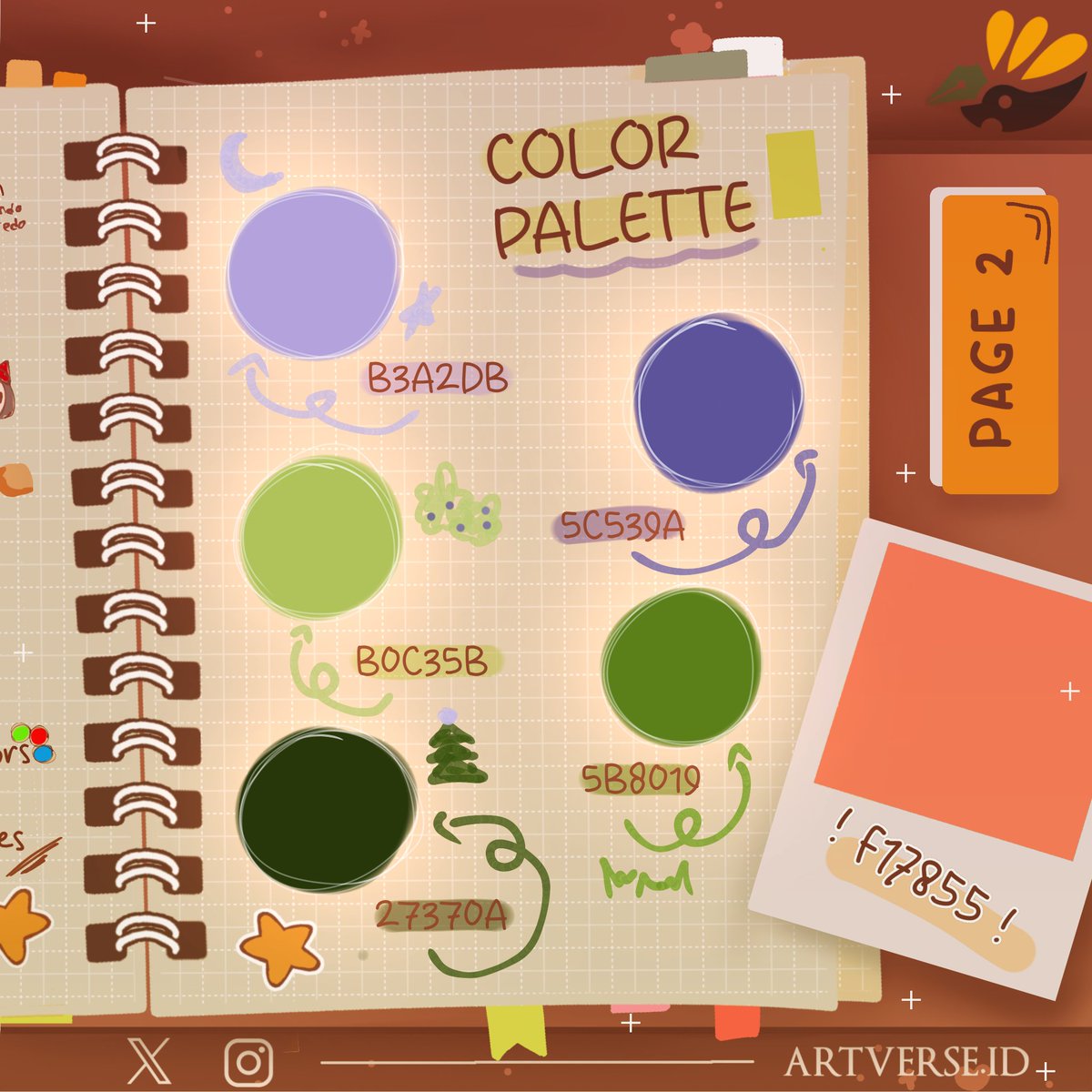 「 𝐩𝐚𝐠𝐞 𝟐: 𝐂𝐎𝐋𝐎𝐑 𝐏𝐀𝐋𝐄𝐓𝐓𝐄 」

Hi semua! Yuk gambar dengan color palette pilihan kami pakai stylemu! 🎨

Event ini terbuka untuk umum dan bisa kamu ikuti kapan aja—tanpa ada deadline! 

Jangan lupa QRT tweet ini dengan karyamu 
Have fun mixing those colors! ♡