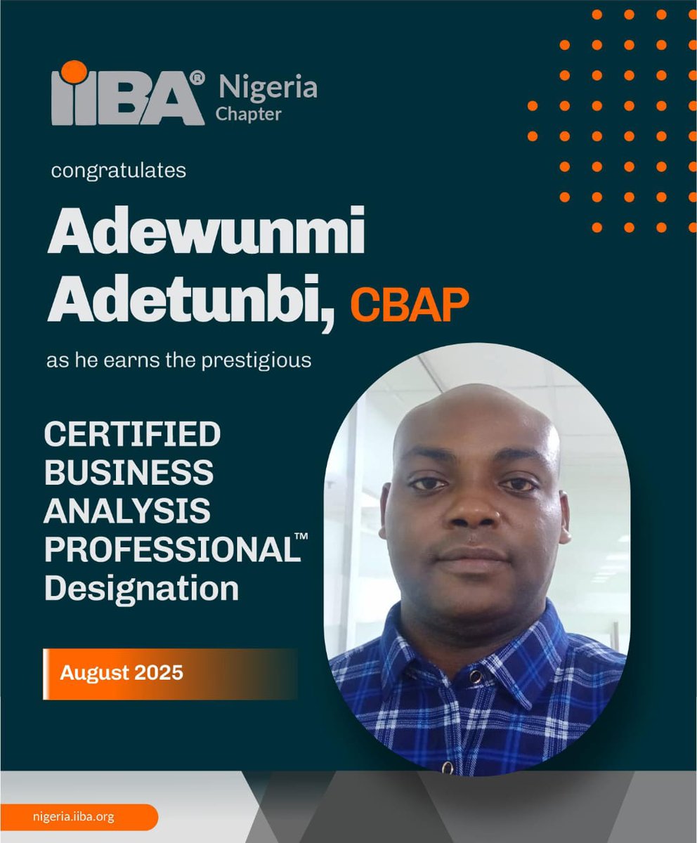 Hearty congratulations to our newest certified members. We wish you boundless success as you grow in the Profession #IIBA #iibanigeria