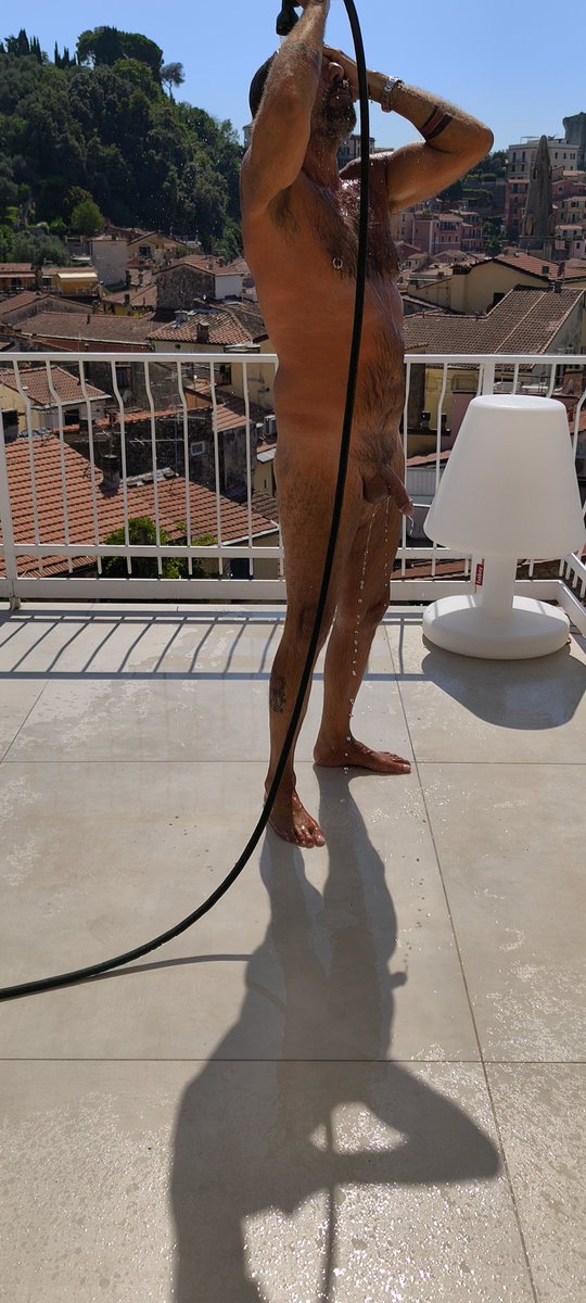 Shower after one day by the sea!
