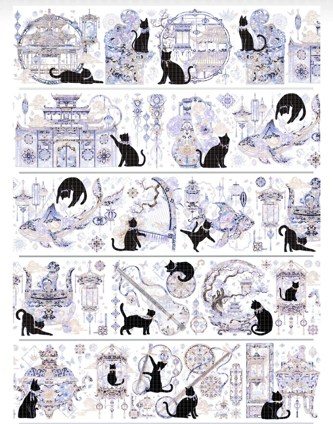 ♡海外マステ♡  CAT  KNOWS  ALL  さん　4点セット 猫猫猫！猫がいっぱい可愛い海外マステ｜すま