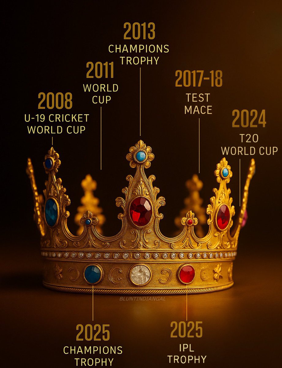 Virat Kohli has won 5 ICC trophies for India and IPL trophy for RCB, he's the Pride of India.

CROWN BELONGS TO KOHLI