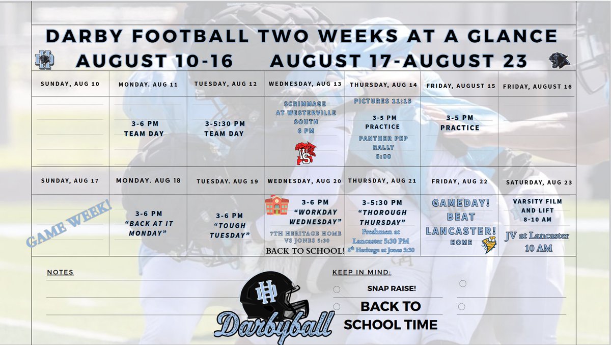 THIS WEEK IN PANTHER FOOTBALL!
#DarbyBall #WeAreDarby #PantherPride #DarbyGrit