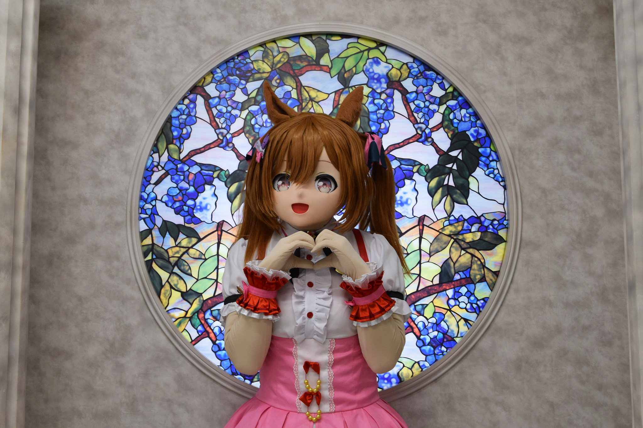 ゆきちゃん様☆コヤンイサムチョン☆ミニトートバッグ　いちごケーキ柄　くま着ぐるみ コヤンイサムチョン 着ぐるみマスコット付 トートバッグ