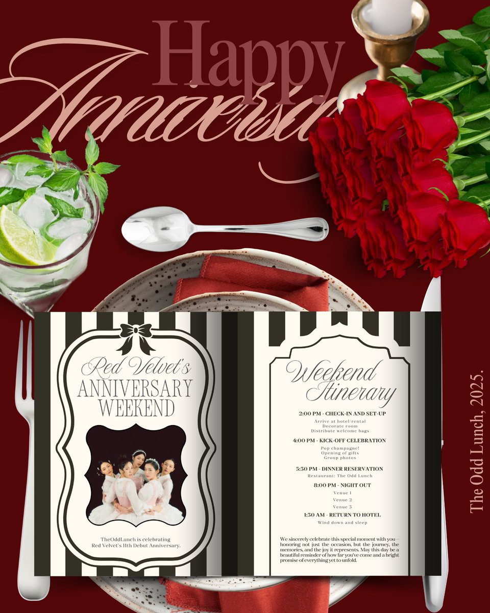 Tonight we raise our forks to 𝗥𝗲𝗱 𝗩𝗲𝗹𝘃𝗲𝘁, 11 years into a journey that keeps serving heart in every note. From their first dish to today’s refined flavors, it’s been a feast of passion, performance, and comebacks. Thank you for serving stories we didn’t know we needed.