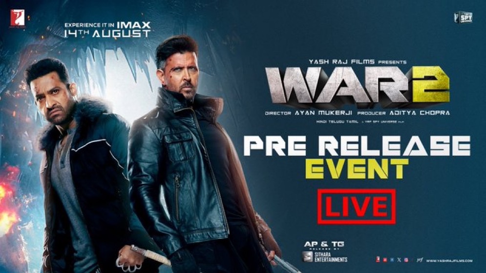 Watch LIVE Here : youtube.com/live/tbFmf-zXh…

#War2PreReleaseEvent #WAR2 <a href="/tarak9999/">Jr NTR</a>
